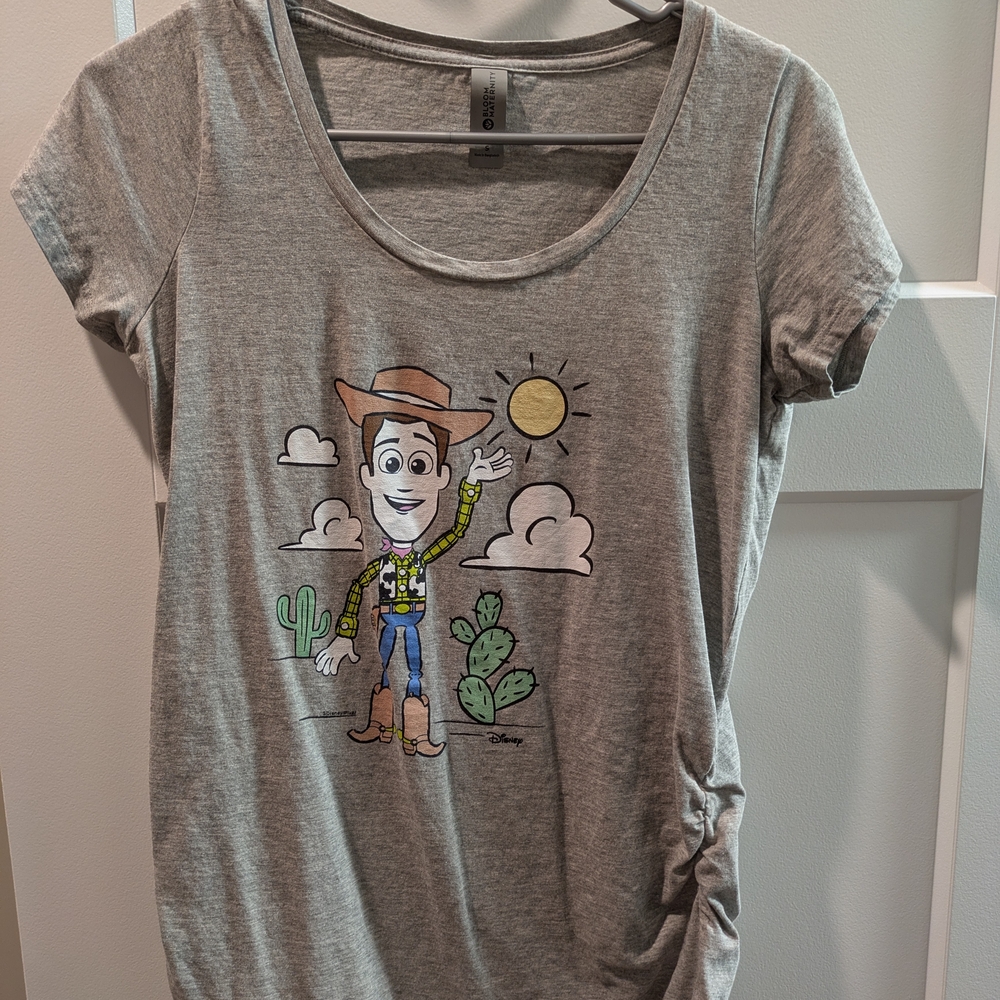 Gray Graphic Maternity T-shirt With Disney Character